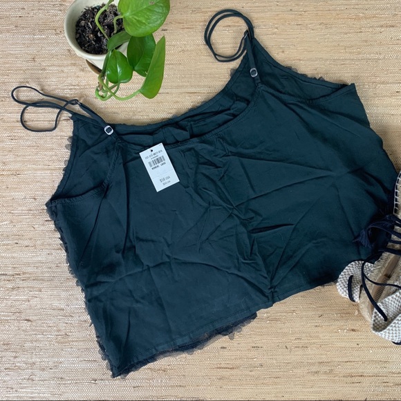 Abercrombie Blue/Gray Mesh Floral Overlay Tank - Picture 7 of 7